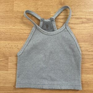 Free people Gray Ribbed Tank Top
